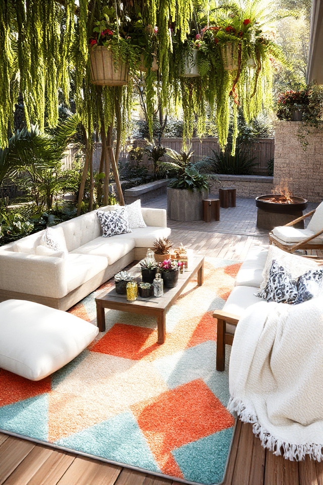 cozy outdoor rug aesthetics