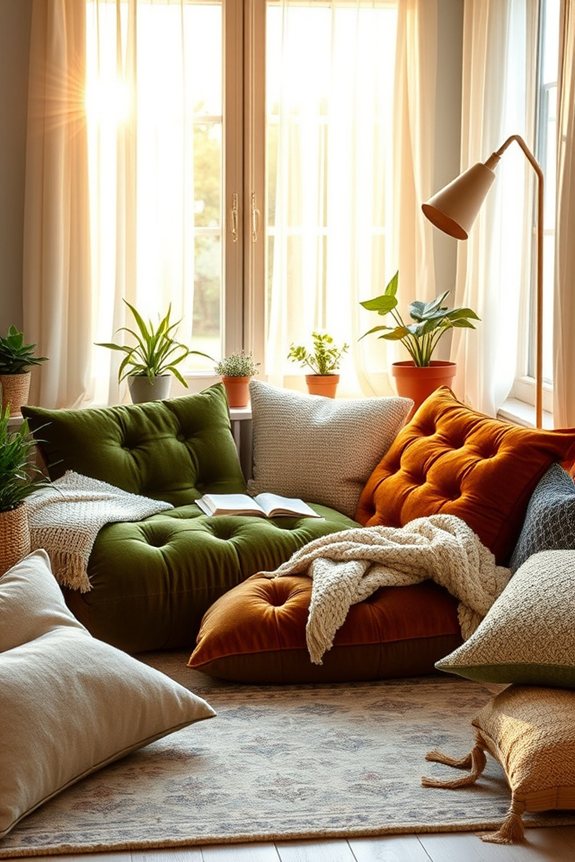 cozy oversized floor cushions