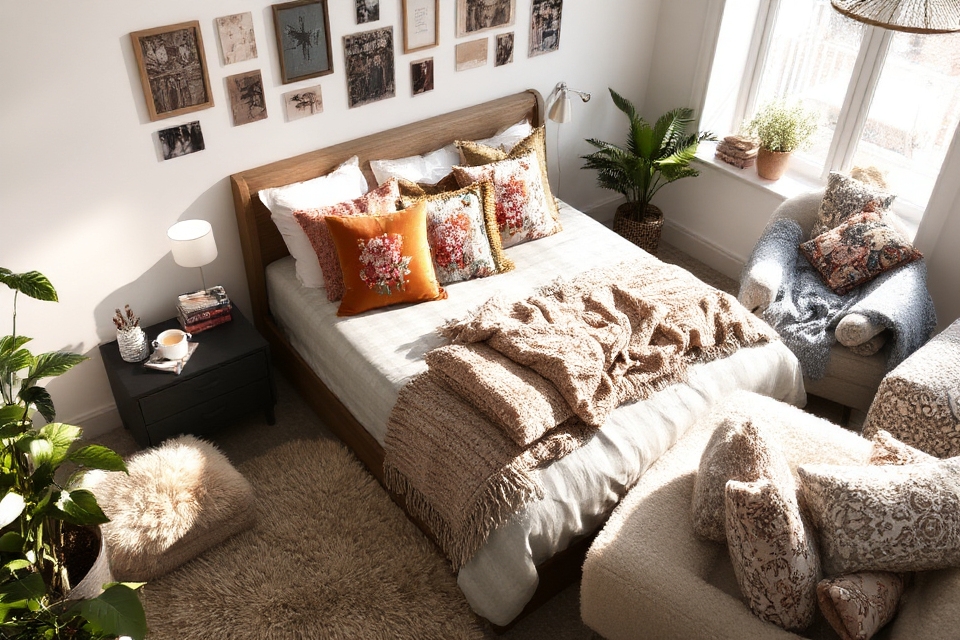 cozy pillows and blankets