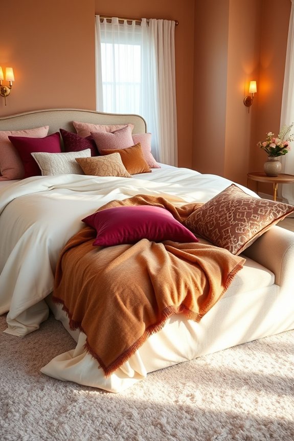 cozy pillows and throws