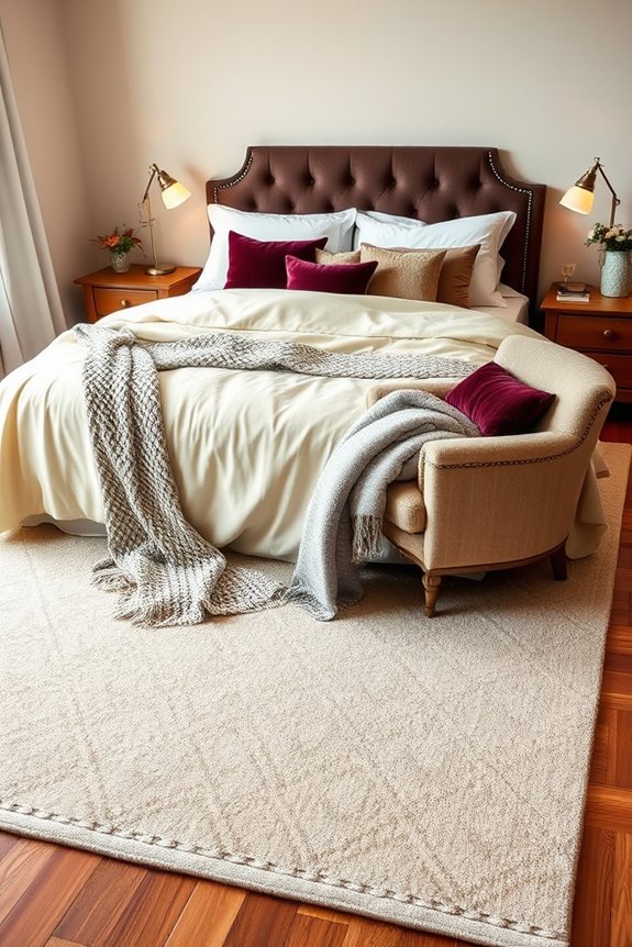 cozy plush textiles layering