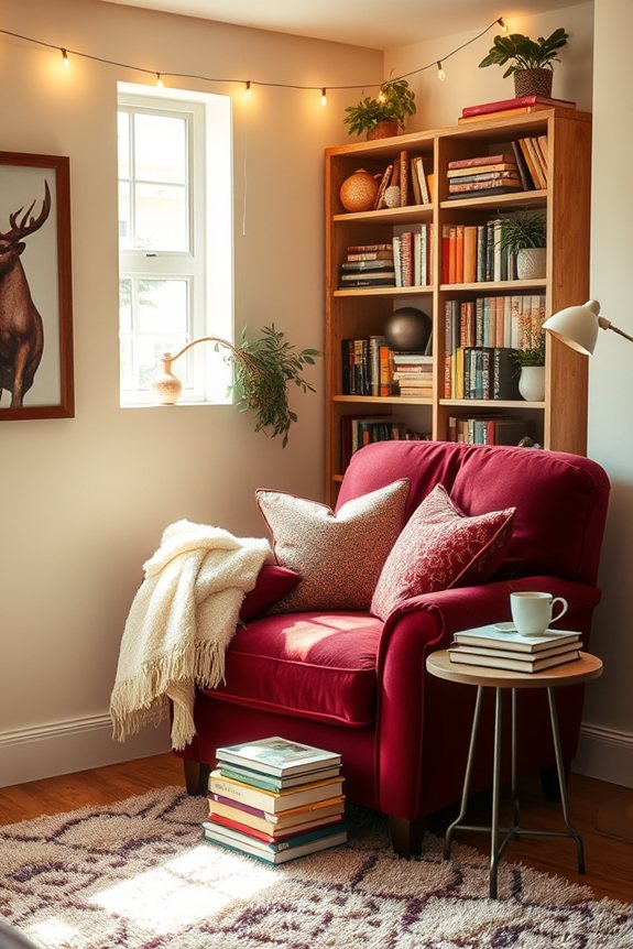 cozy reading nook ambiance