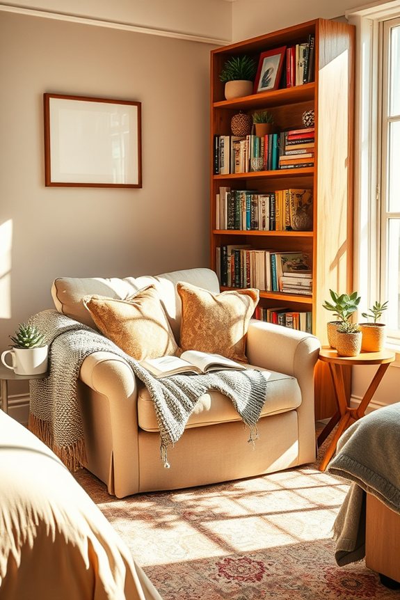cozy reading nook setup