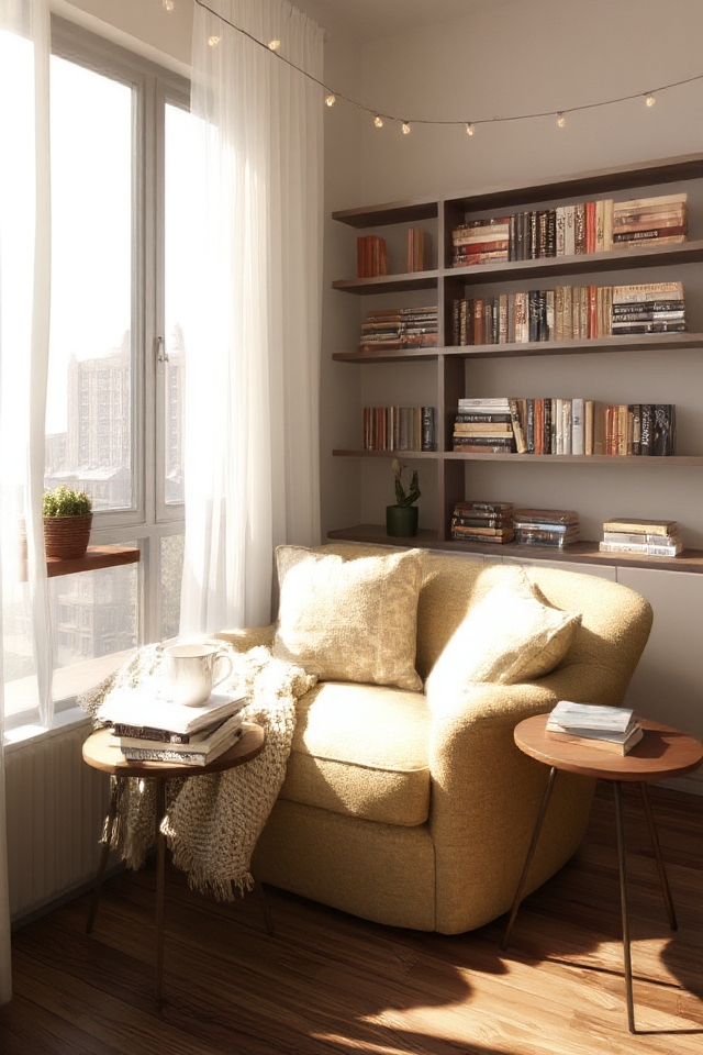 cozy reading nook setup
