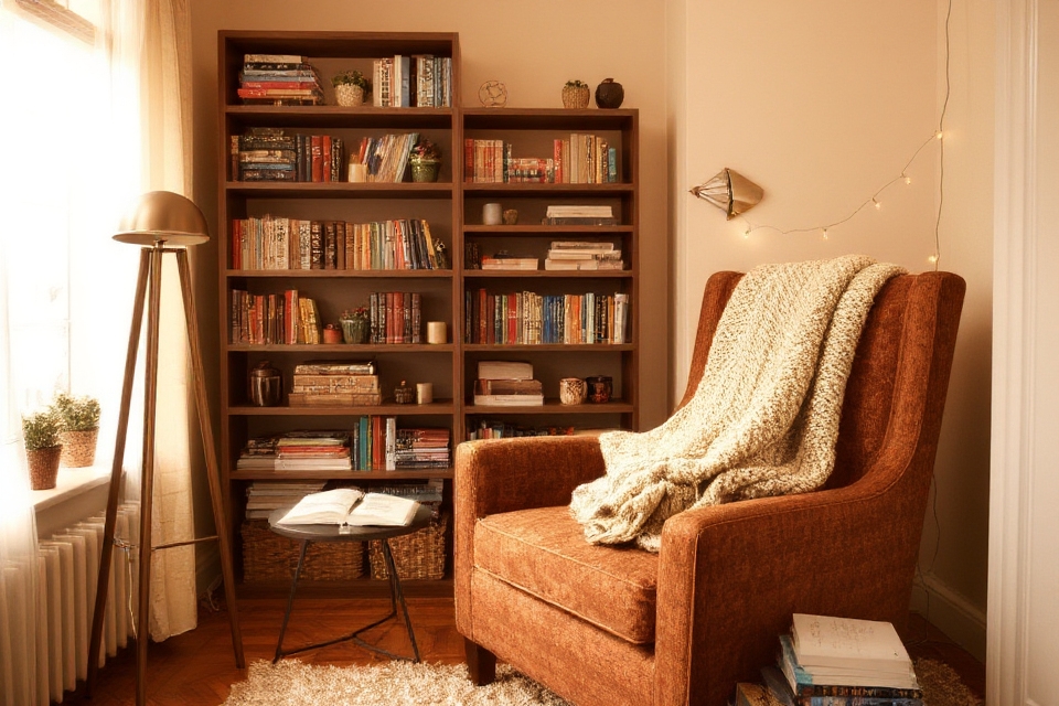 cozy reading nook setup