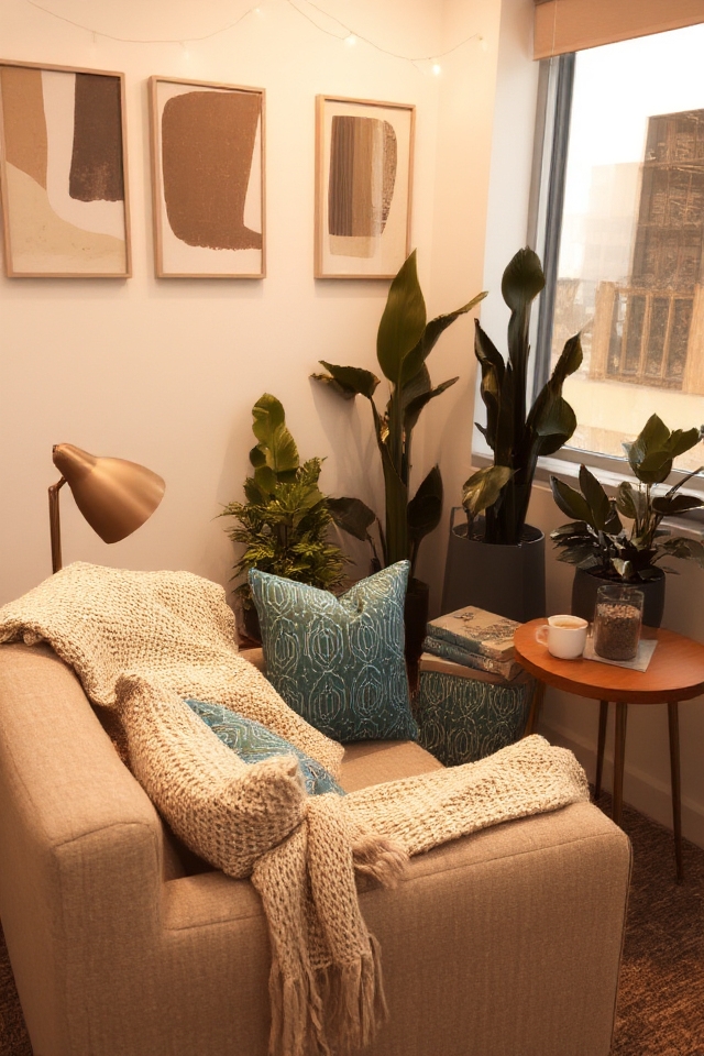 cozy reading nook setup