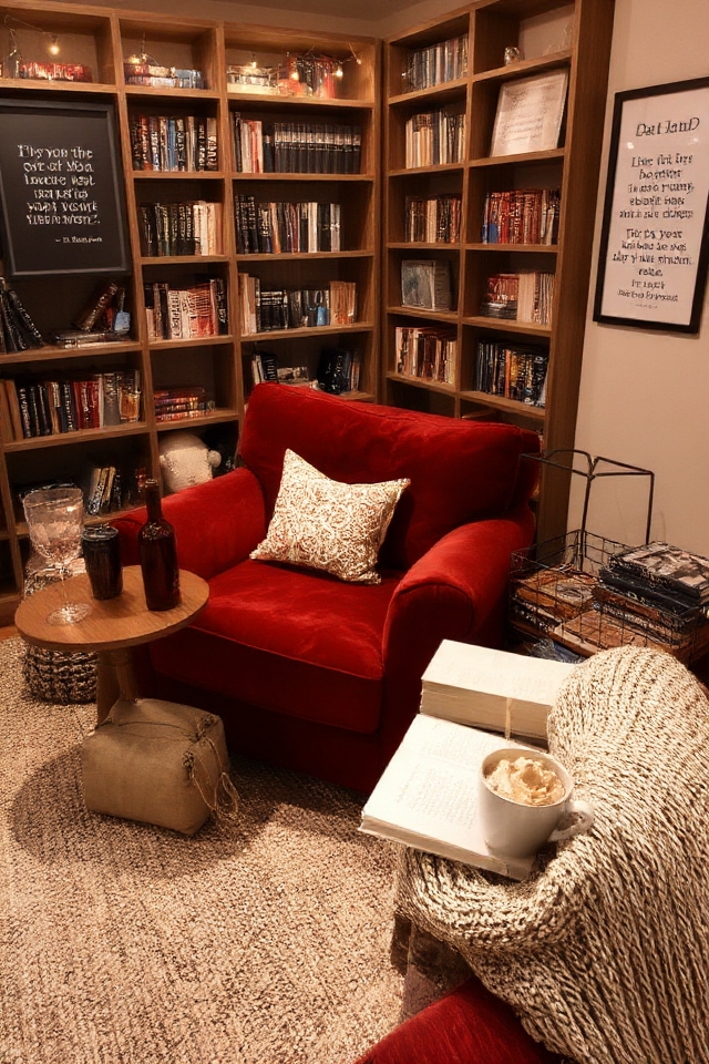 cozy romantic reading nook