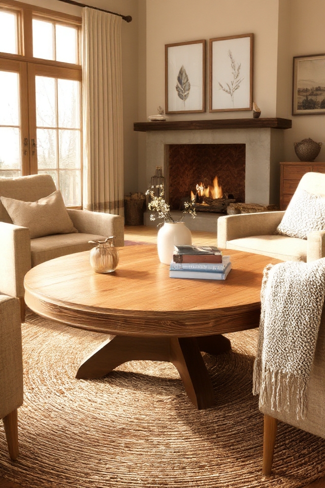 cozy round coffee tables