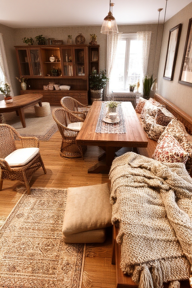 cozy seating and textures