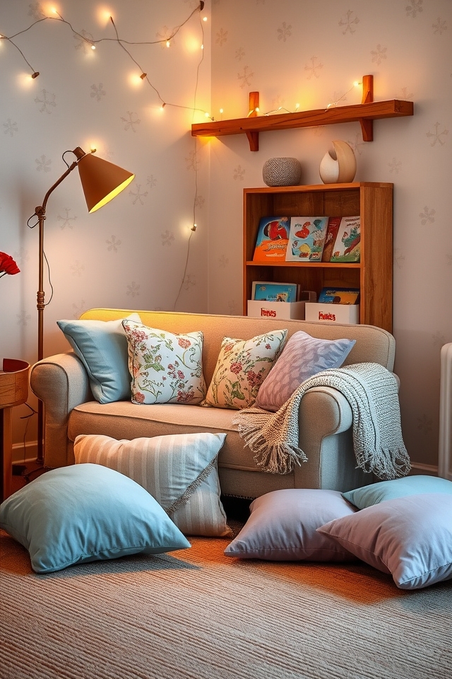 cozy storytelling corner created