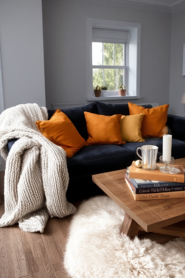 cozy textiles enhance grey