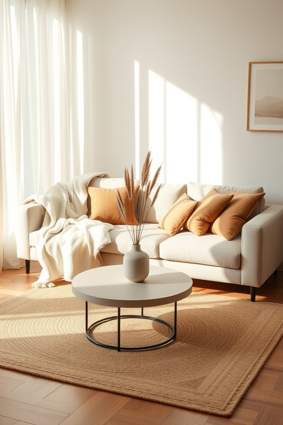 cozy textiles for minimalist comfort