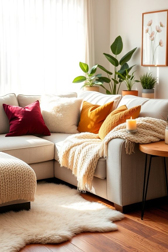 cozy throws and pillows