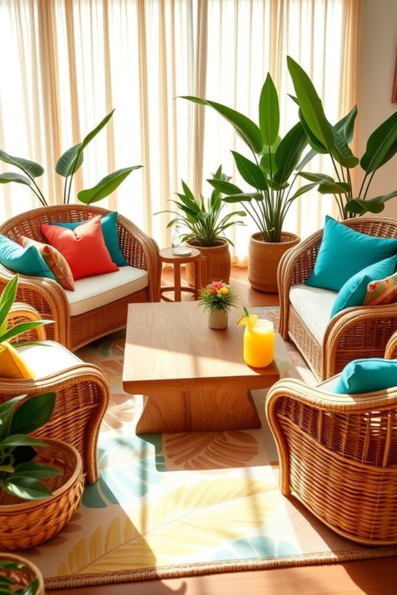 cozy tropical seating arrangement