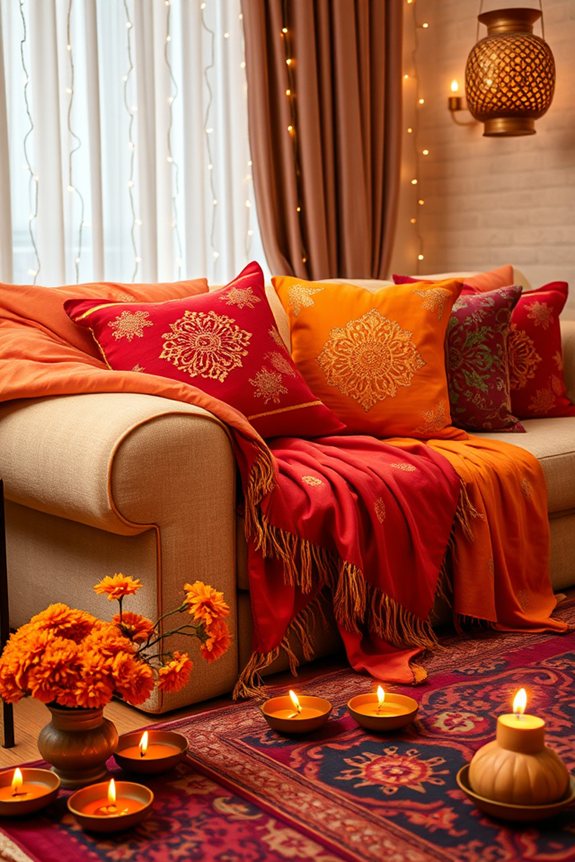 cozy vibrant decorative textiles