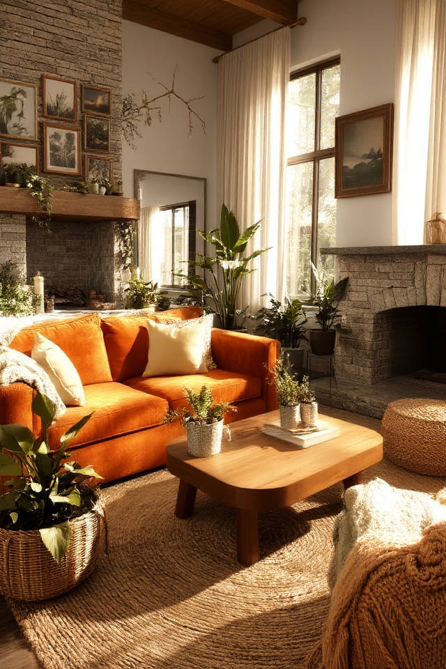 cozy warm earthy living