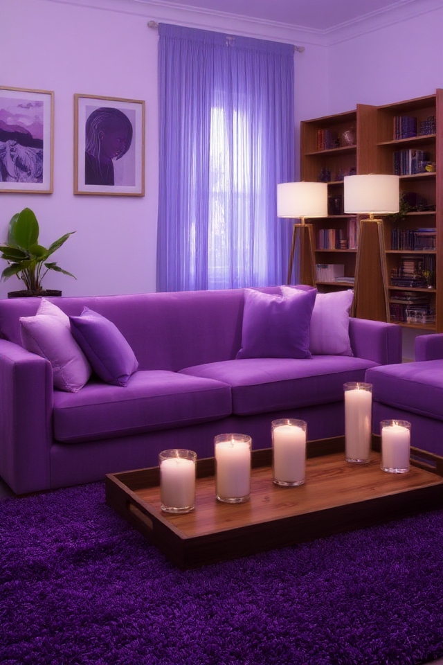 cozy warm purple ambiance