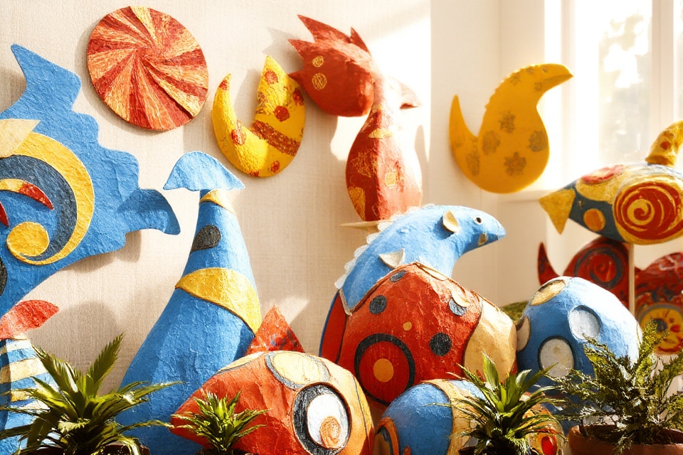 creative colorful paper sculptures