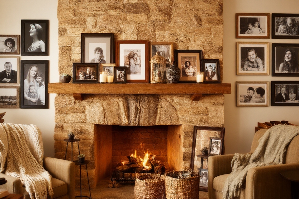 creative family photo display