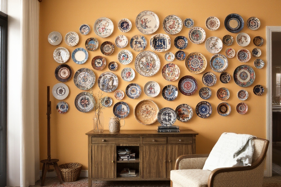 creative plate wall display