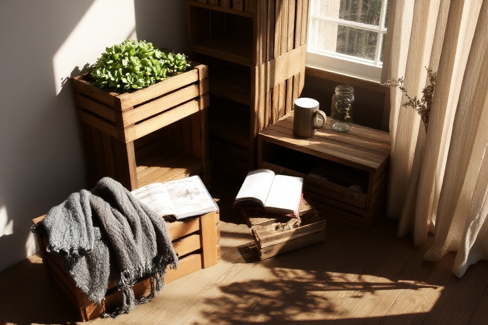 creative rustic crate decor