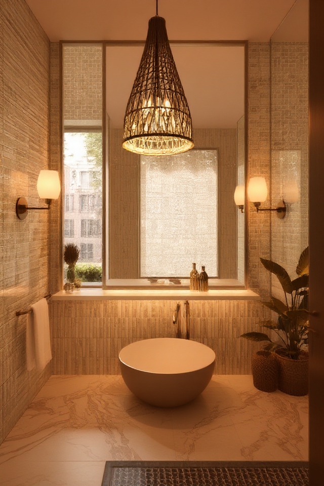 creative stylish bathroom lighting