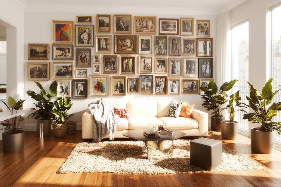 curated personal art display