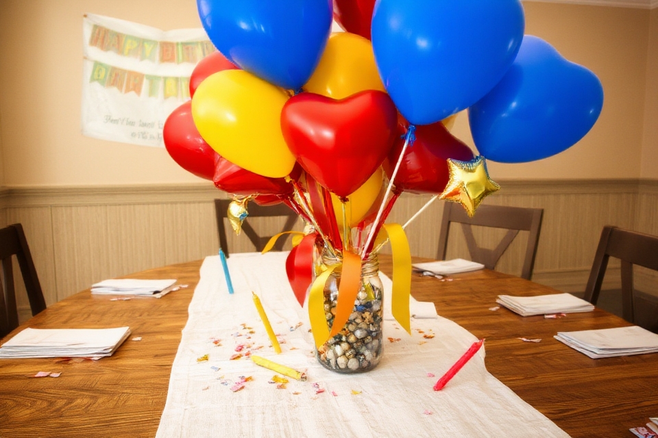 customizable colorful balloon centerpieces