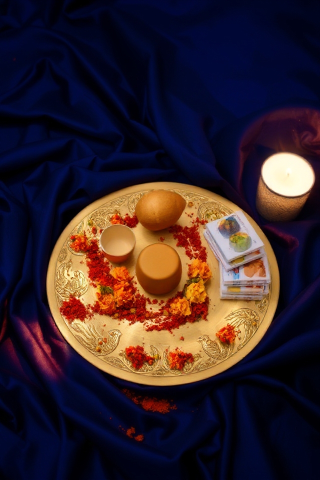 customizable decorative puja thalis