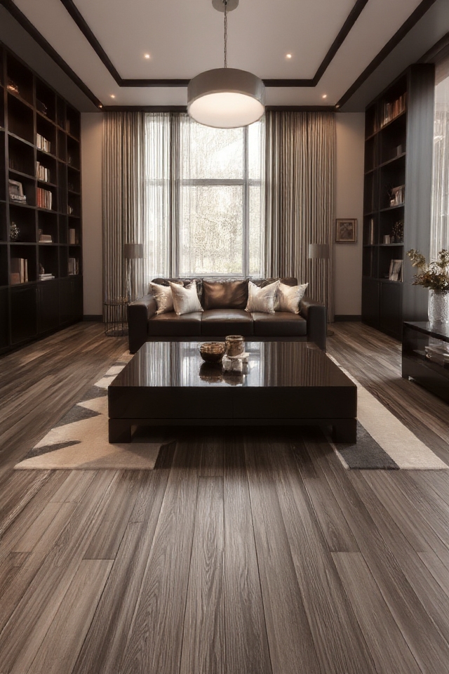 dark furniture grey floors contrast