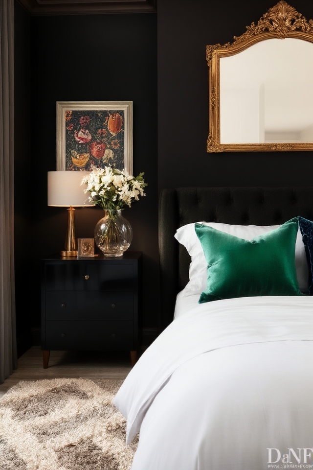 dark walls elegant contrast