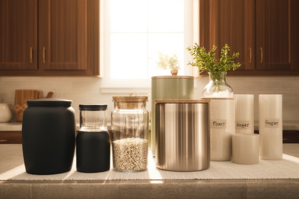 decorative storage canisters enhance organization
