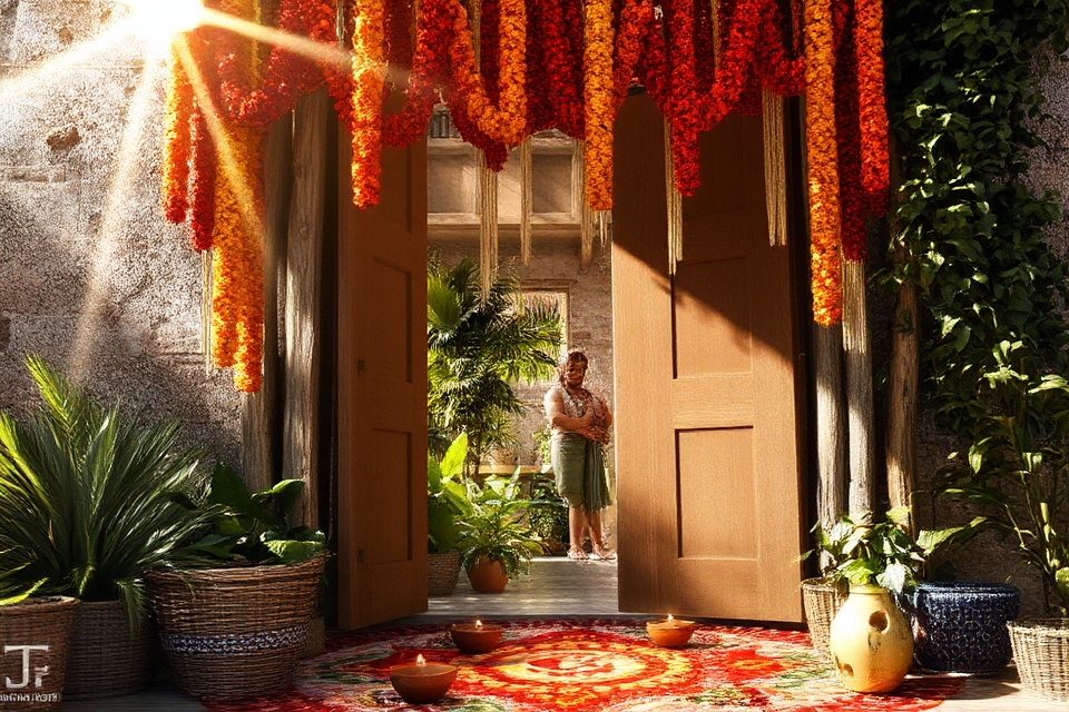decorative traditional torans hung