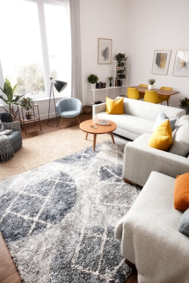 define spaces with area rugs