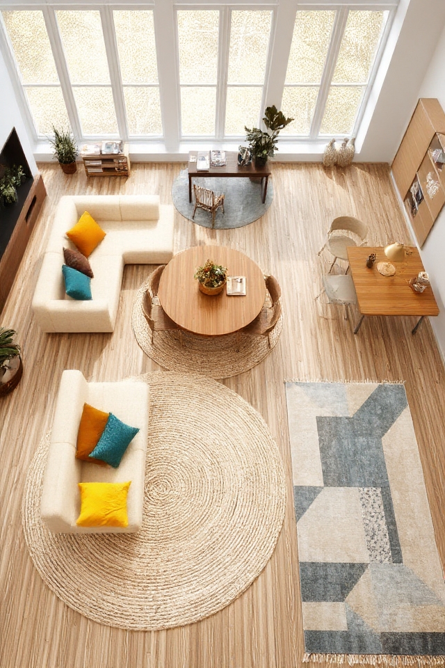 define spaces with rugs