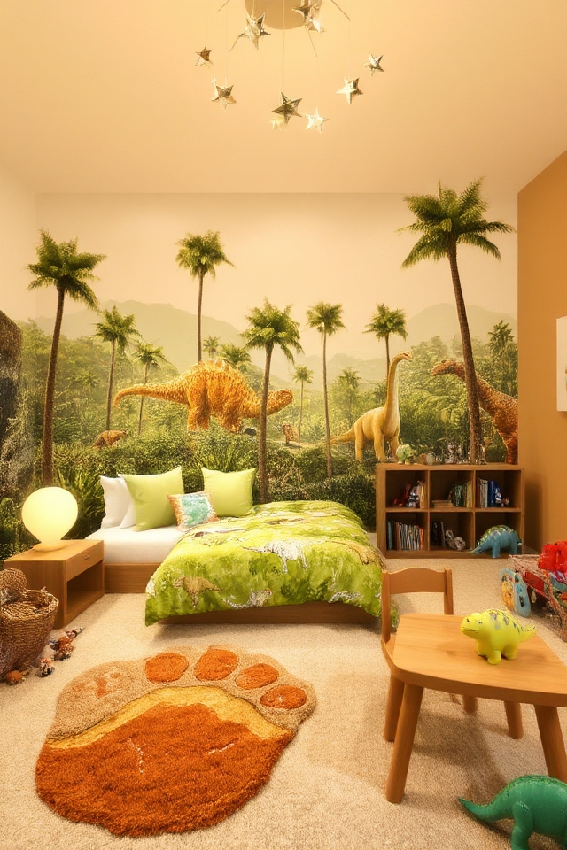 dino themed adventurous bedroom design