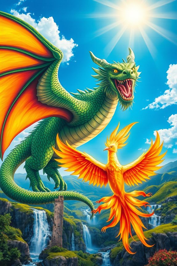 dragons and phoenixes murals
