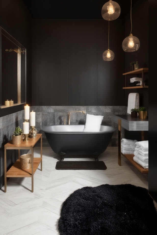 dramatic charcoal wall elegance