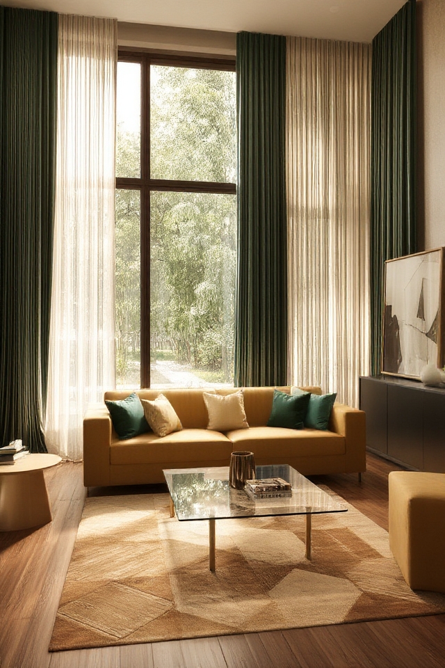 dramatic elegant floor to ceiling curtains