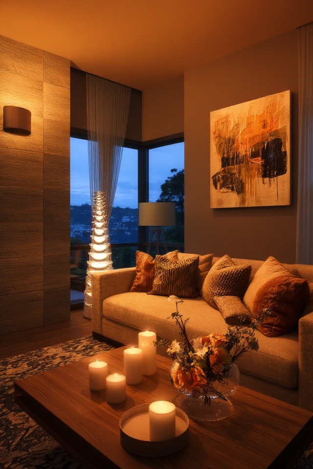dramatic uplighting for ambiance