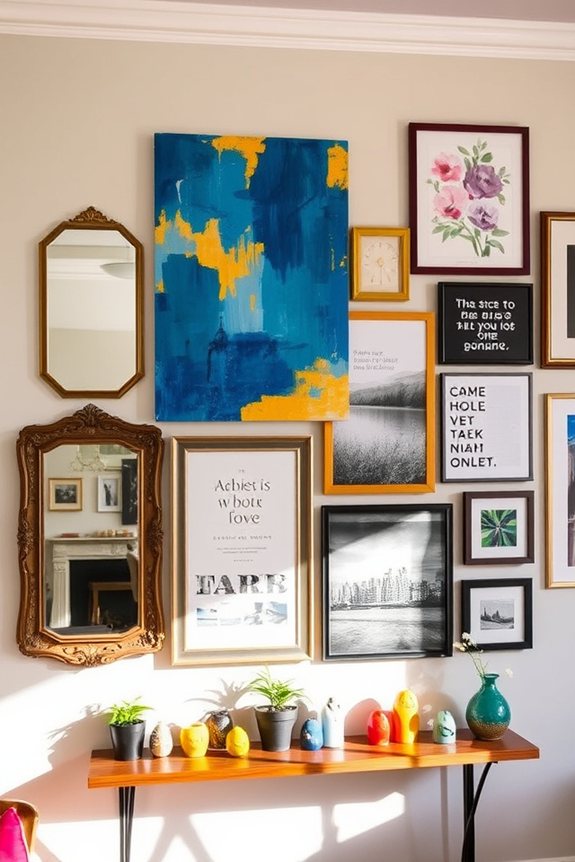 dynamic gallery wall arrangement