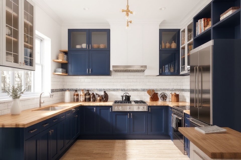 dynamic two tone cabinet design