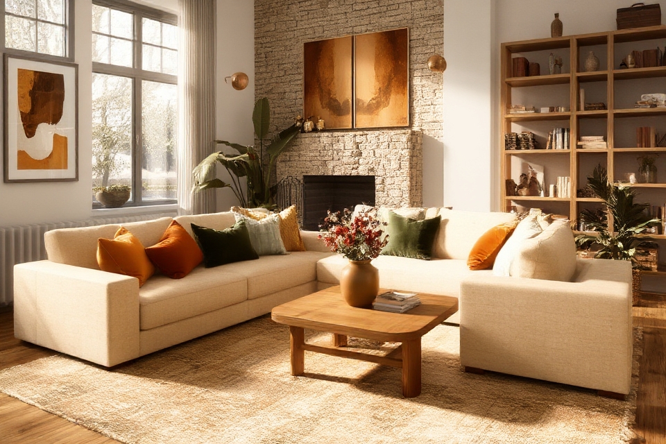 earthy accents create warmth