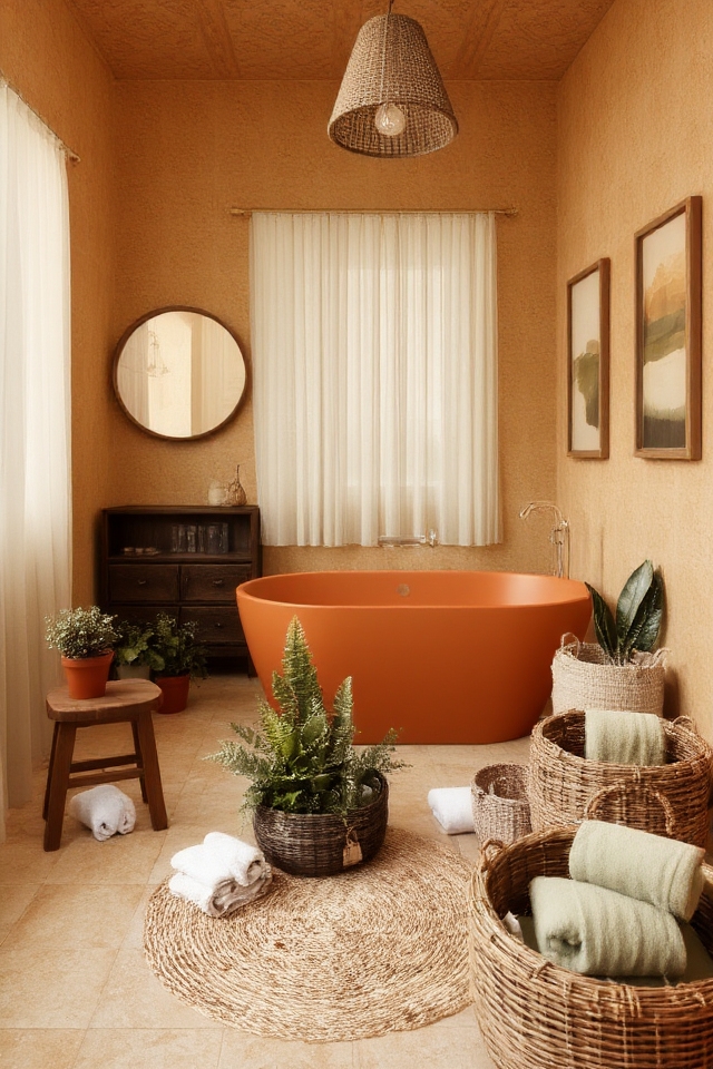 earthy serene bathroom aesthetics