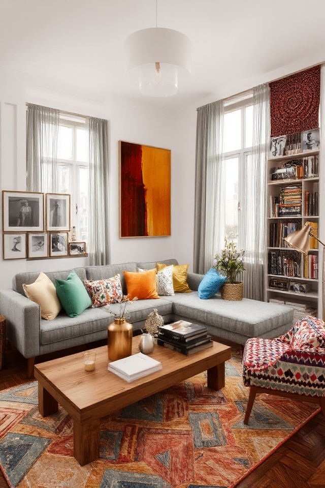 eclectic accessories enhance ambiance