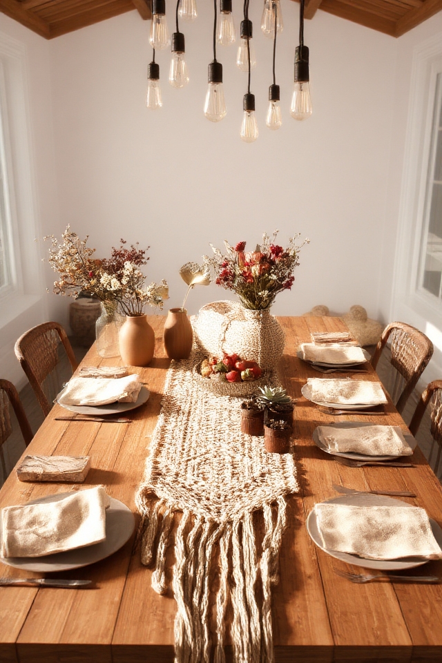 eclectic and warm centerpieces