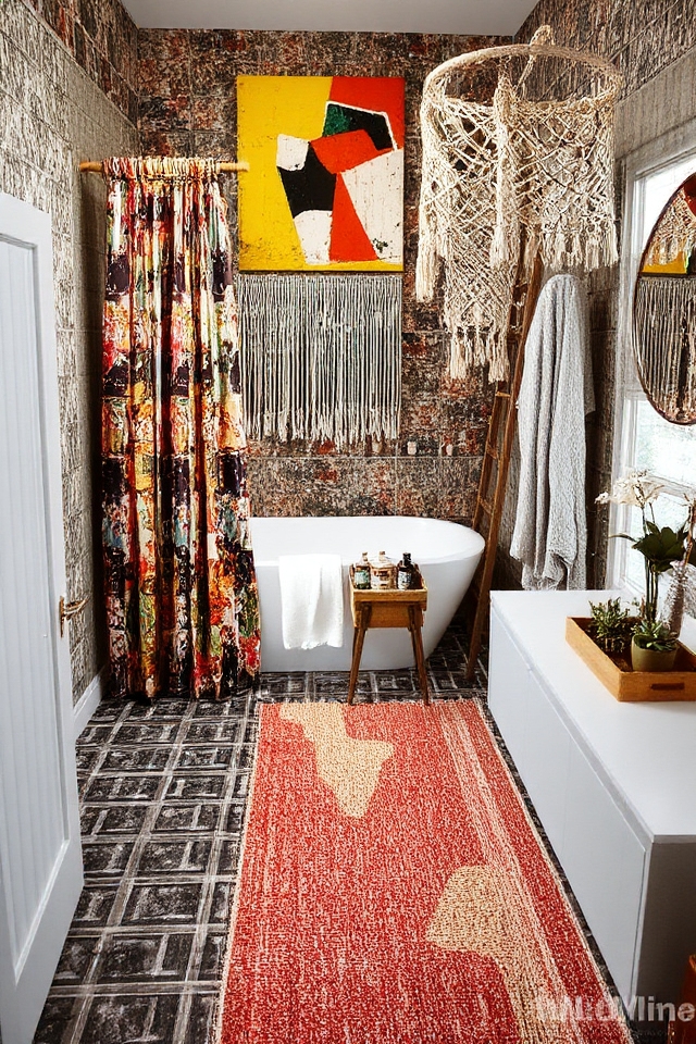 eclectic boho bathroom design