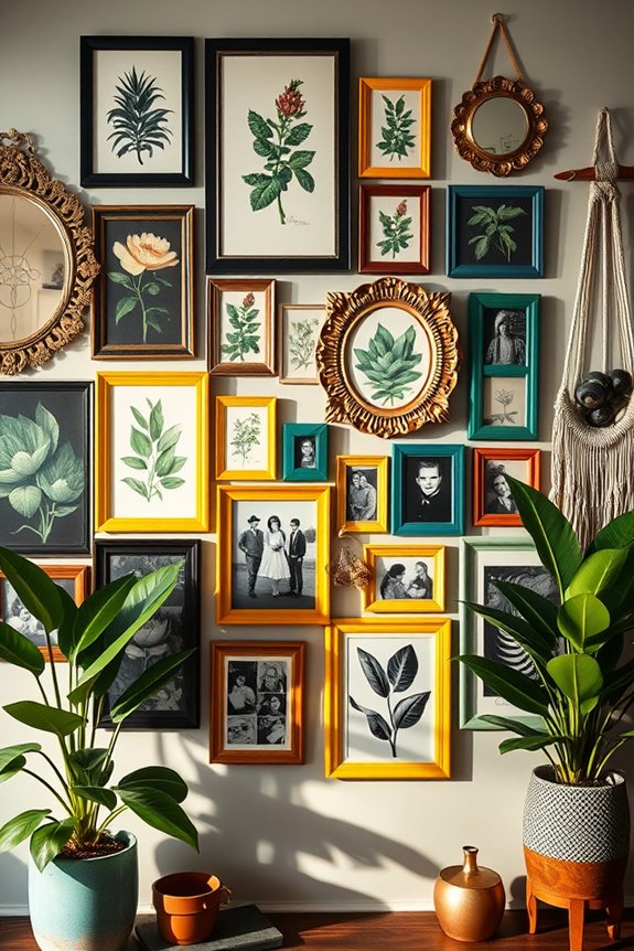 eclectic gallery wall curation