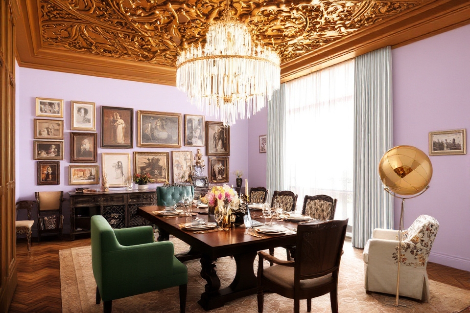 eclectic lighting enhances ambiance