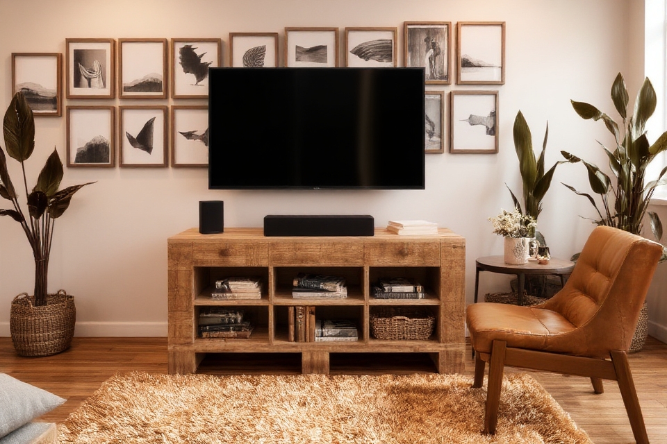 eco friendly rustic tv stand